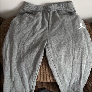 Jordan Gray Sweatpants with Elastic Waistband and Tapered Ankles